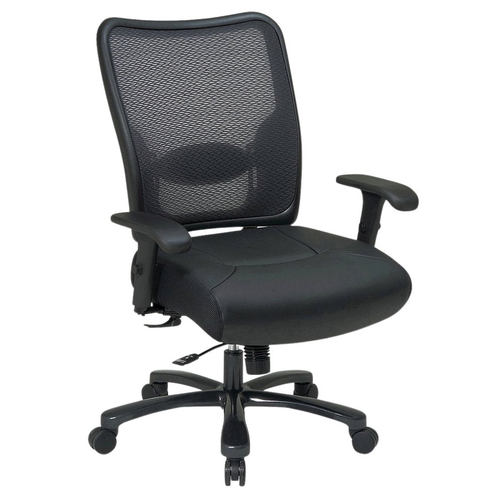 Black Leather Chair – Low-Back Work Chair for Teachers and Office Use