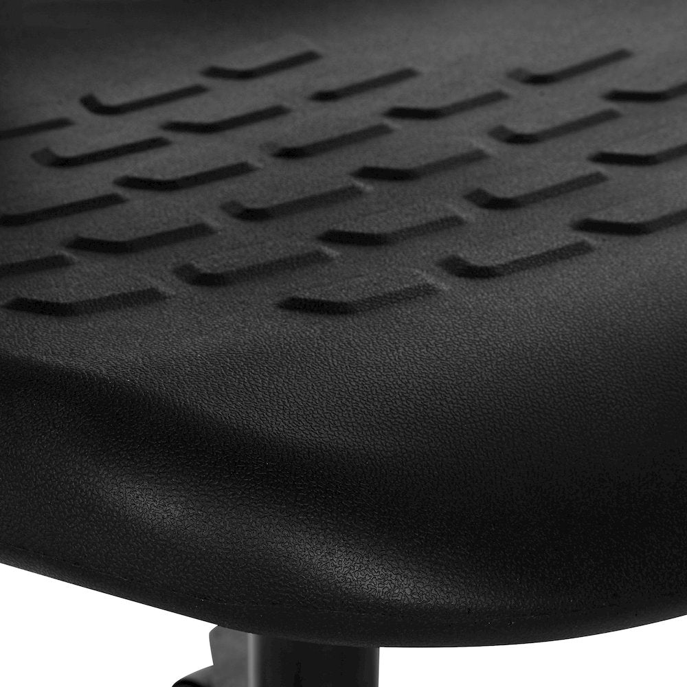 Black Skinned Urethane Drafting Chair With Adjustable Black Footrest And Casters