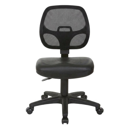 Mesh Back and Vinyl Seat Task Chair Steel Frame, Lumbar Support, Swivel, Black