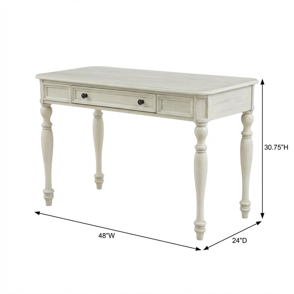 Classic White Desk with Ample Storage and Durable MDF Construction