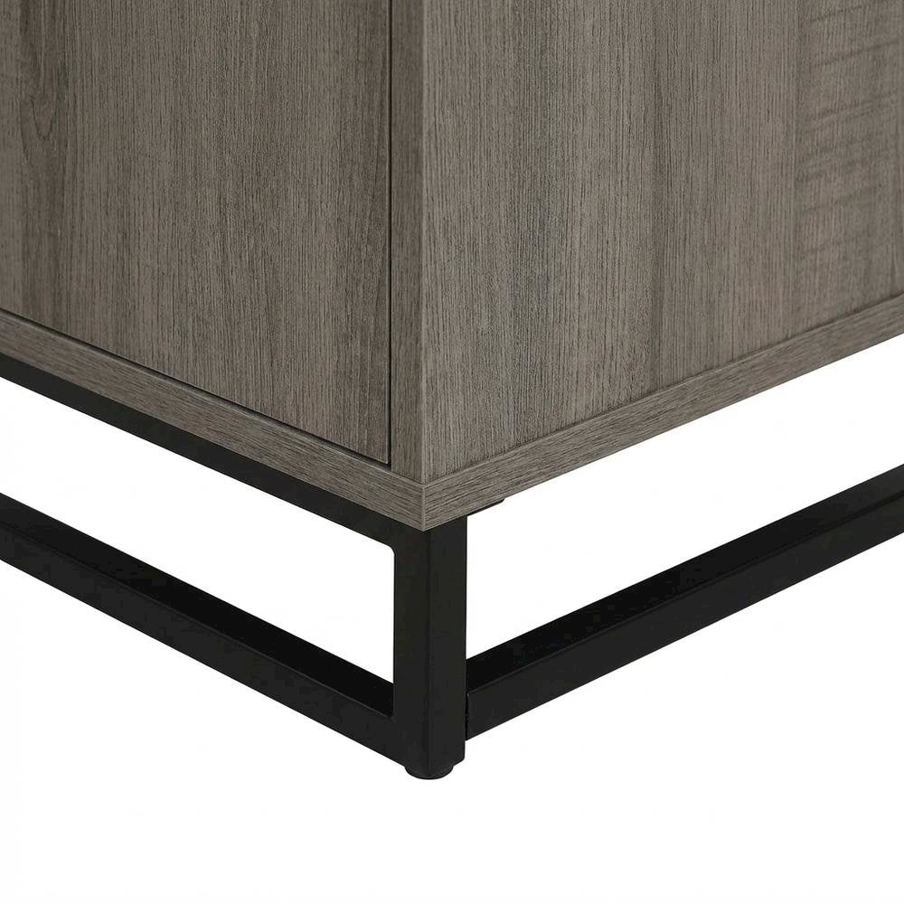 Wooden desk with hutch and ample storage space for home or office use