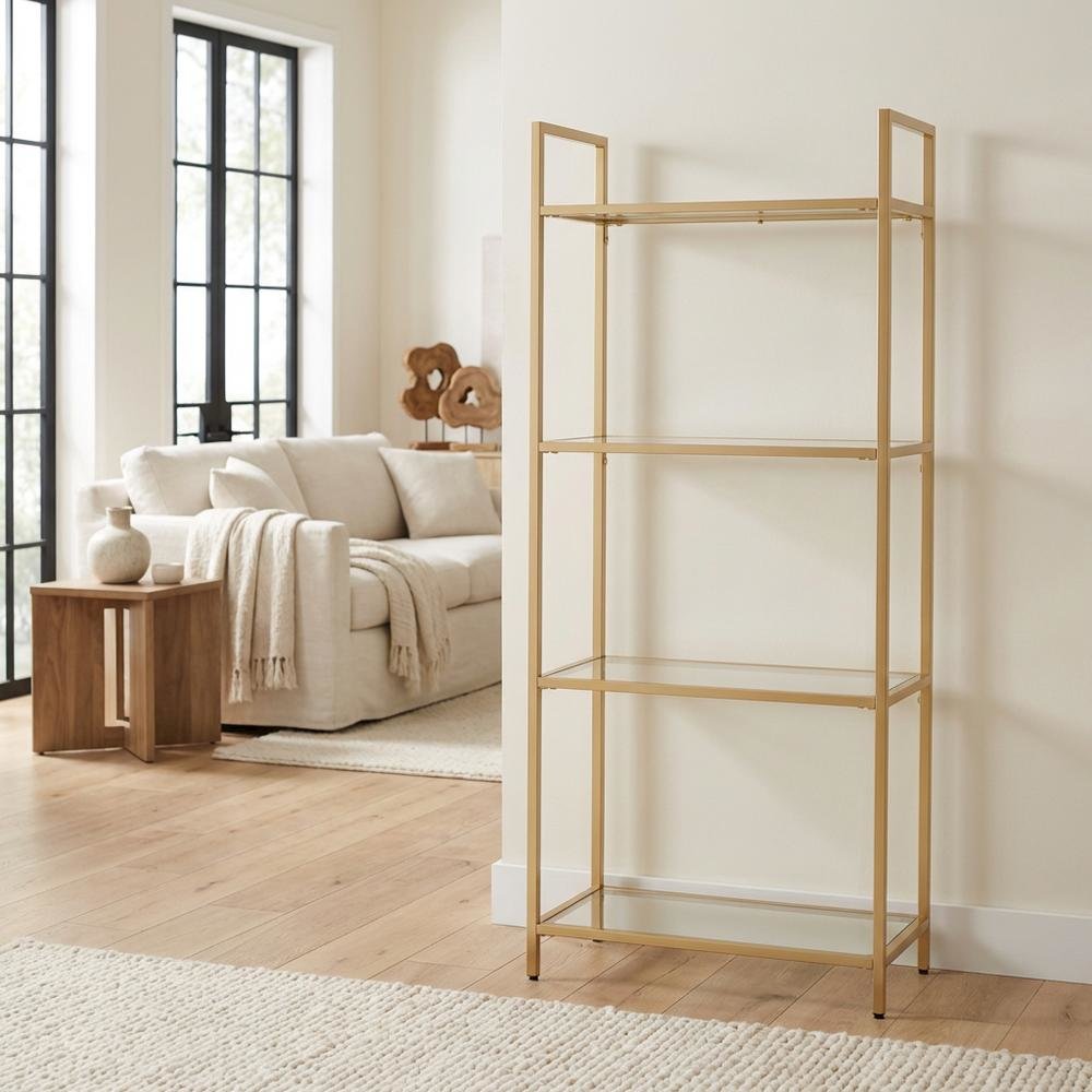 White modern bookcase with versatile storage and sleek design
