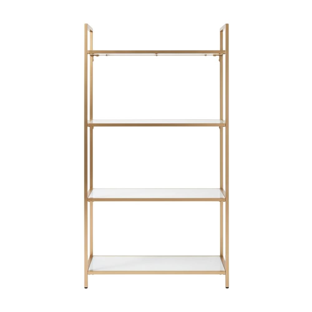 White modern bookcase with versatile storage and sleek design