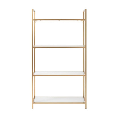 White modern bookcase with versatile storage and sleek design