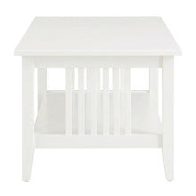 Modern White Finish Coffee Table with Storage Compartment and Midcentury Style