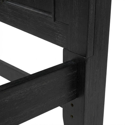 Rustic Black King Bed Headboard, Mahogany, Steel Frame for Farmhouse Décor