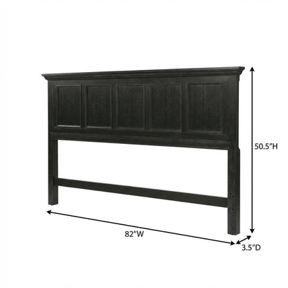 Rustic Black King Bed Headboard, Mahogany, Steel Frame for Farmhouse Décor