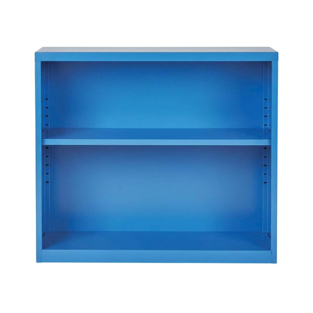 Blue Metal Bookcase with Steel Frame for Residential Use