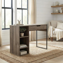 Grey Oak Finish Office Desk With Steel And Mdf Construction For Modern Workspace