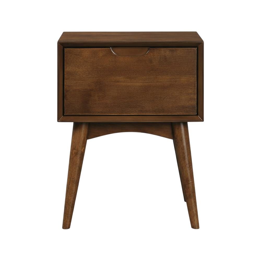 Walnut Accent Table With Drawer For Living Room And Office Spaces