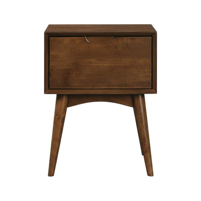 Walnut Accent Table With Drawer For Living Room And Office Spaces