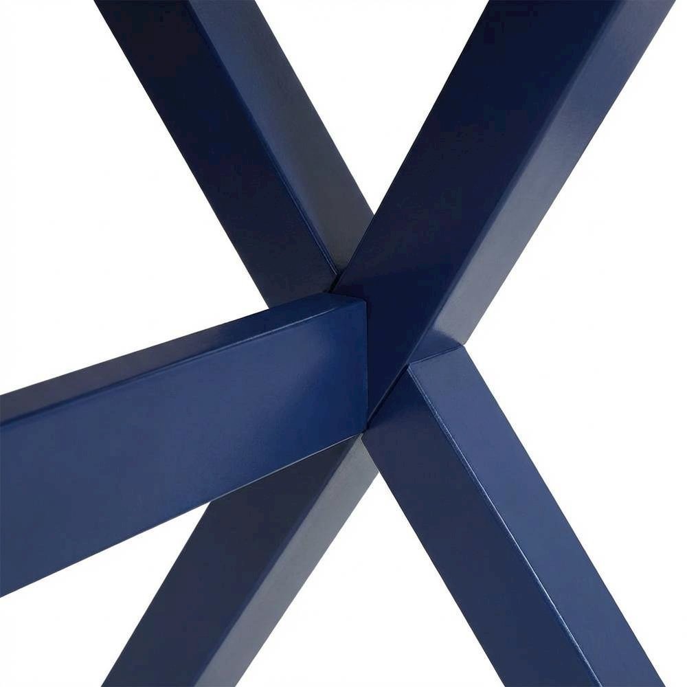 Lapis Blue Office Desk With Power Outlets And Modern Design