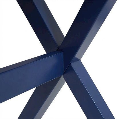 Lapis Blue Office Desk With Power Outlets And Modern Design