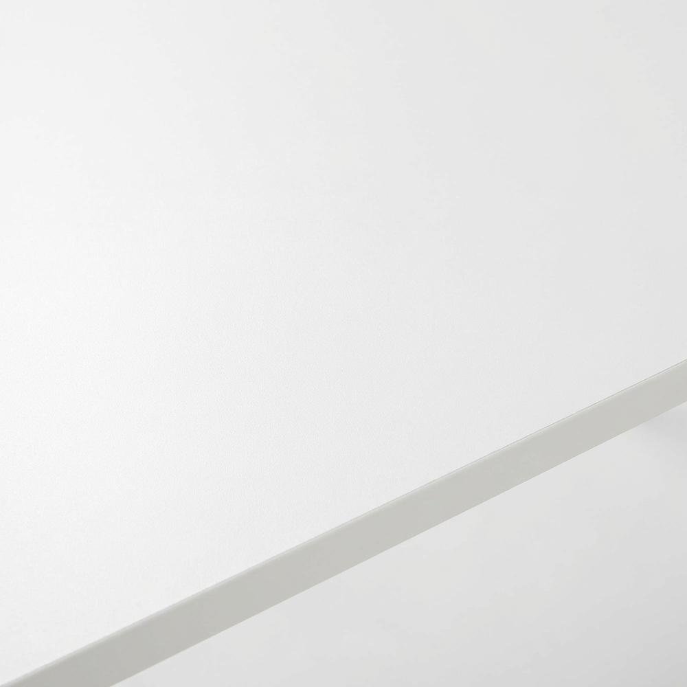 White L-Shape Workstation with Steel Frame and Particle Board Surface