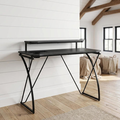 Wooden Desks with Hutches in Composite MDF and Steel Frame