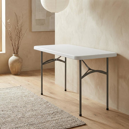 Light Grey, Folding Table, Quality Build, Durable Wood Frame