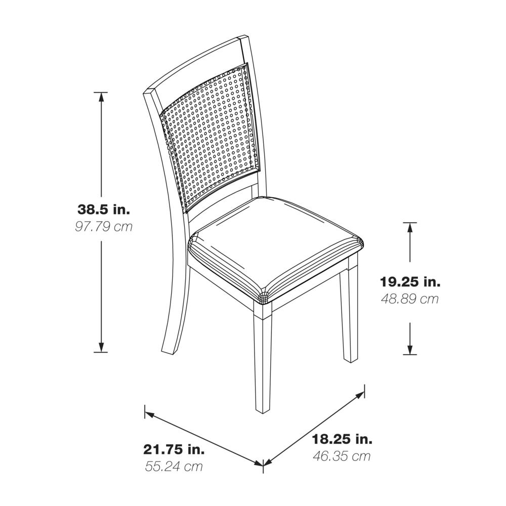 Walden Cane Back Dining Chair 2pk, Linen / Antique White