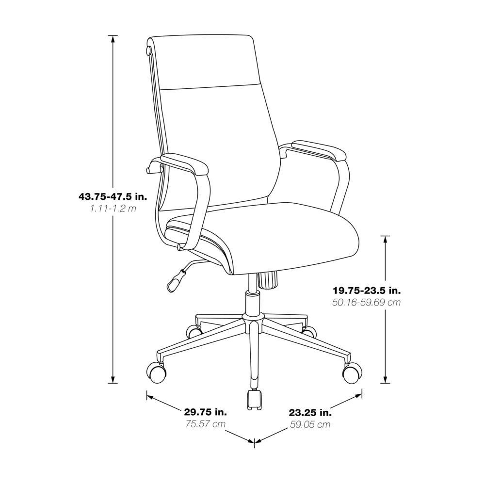High Back Manager's Chair with Dillon Blue Antimicrobial Fabric and Chrome Base