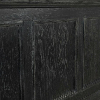 Rustic Black King Bed Headboard, Mahogany, Steel Frame for Farmhouse Décor