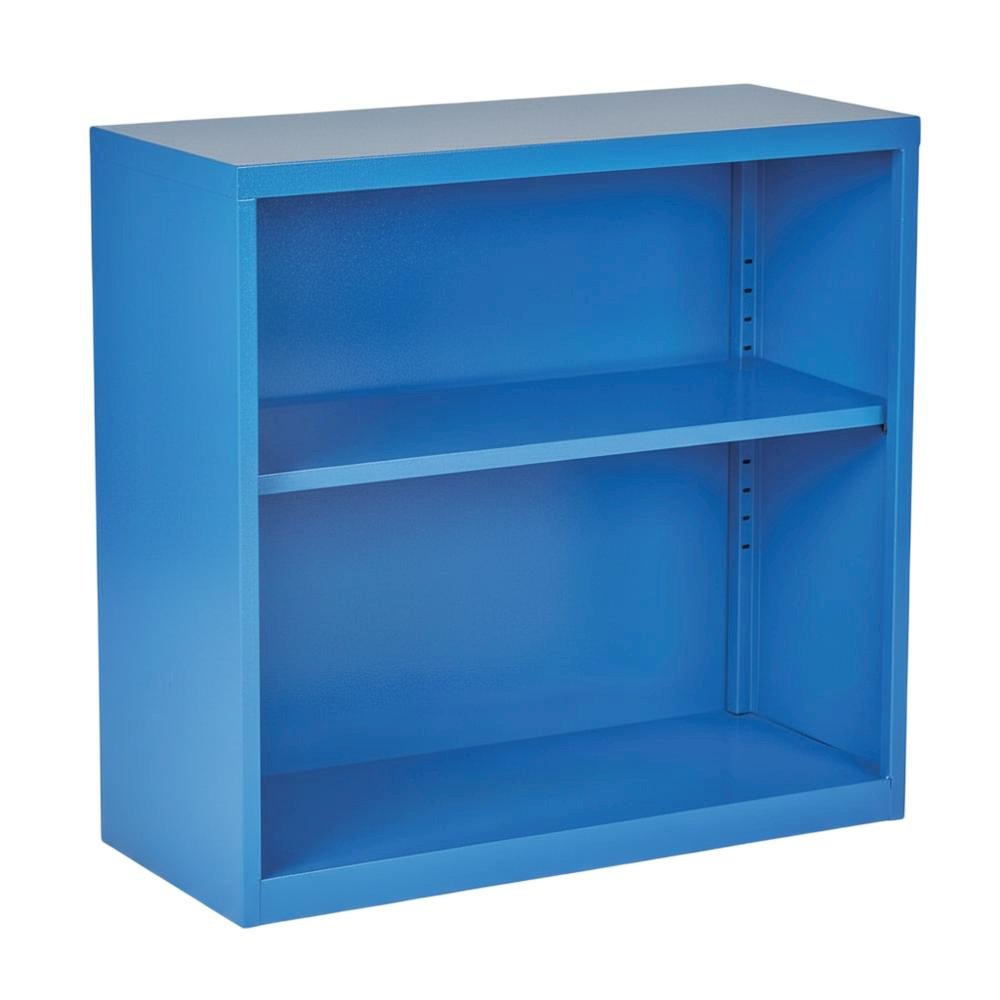 Blue Metal Bookcase with Steel Frame for Residential Use