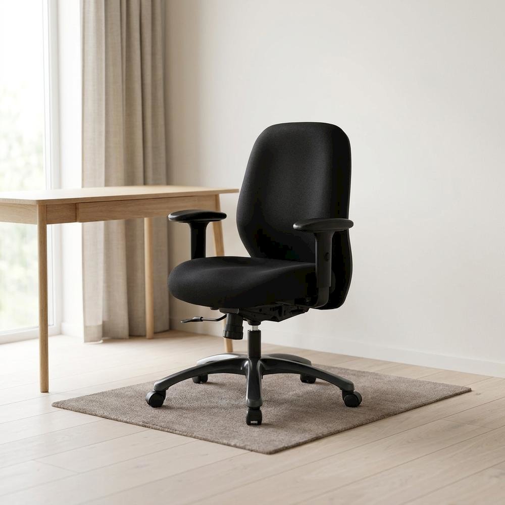 Polyester High-Back Ergonomic Chair with 2-to-1 Synchro Tilt and Arms