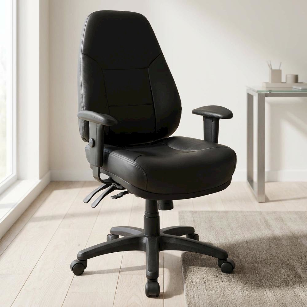 Deluxe Multi-Function Ergonomic High-Back Office Chair in PU with Metal Frame