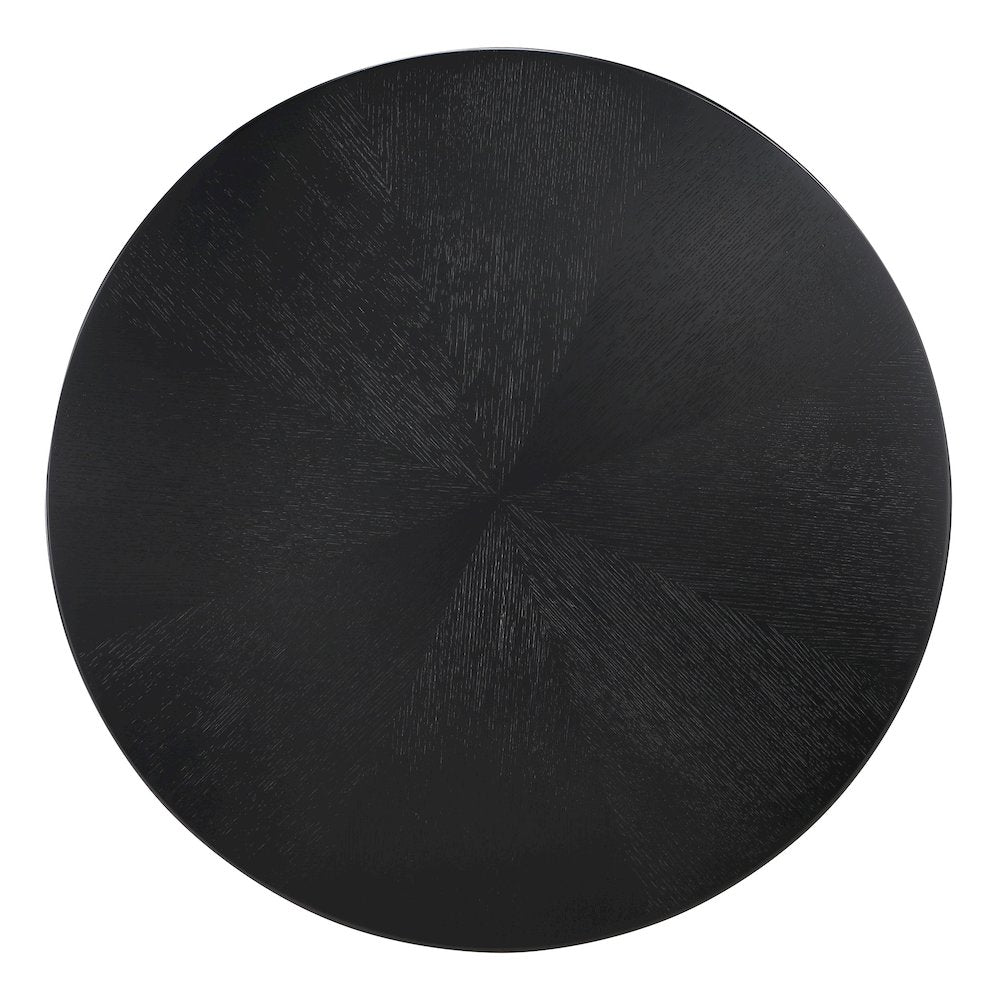 Jada 5-piece Round Pedestal Dining Table and 4 Chairs in Black Finish