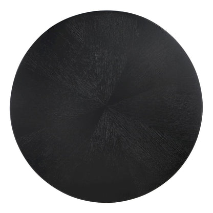 Jada 5-piece Round Pedestal Dining Table and 4 Chairs in Black Finish