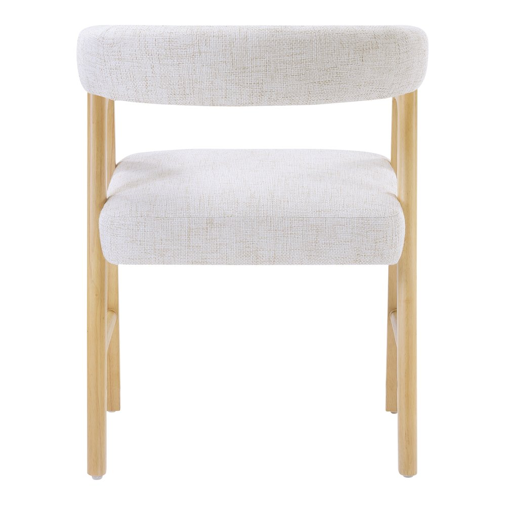 Kayley Dining Chair in Linen Fabric with National Wood Finish 2-Pack