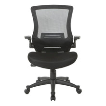 High-Back Office Chair – Black Mesh Desk Chair With Flip-Up Armrests