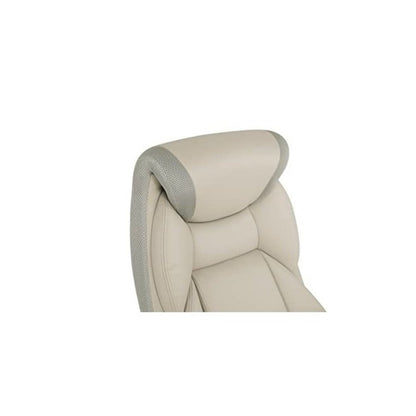 Taupe Bonded Leather Executive Chair With Cocoa Coated Base and Wheels