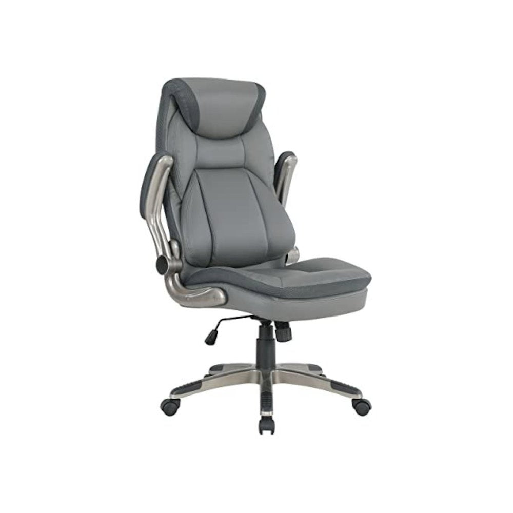 Ergonomic Leather Office Chair – Executive High Back Gray Desk Chair