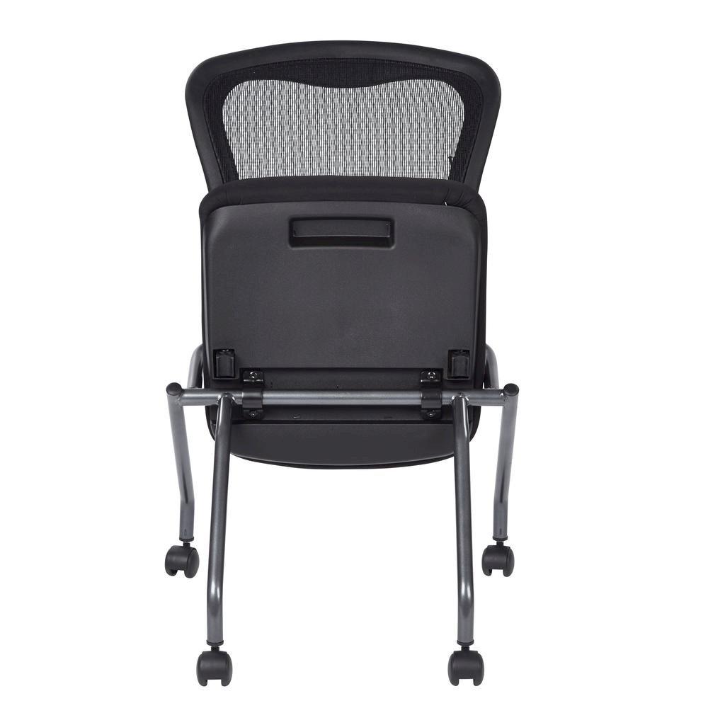 Black Folding Office Chair – Foldable Reception Chair for Conferences, Set of 2