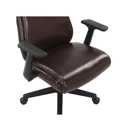 Mid-Back Managers Chair with Flip Up Arms in Chocolate Faux Leather