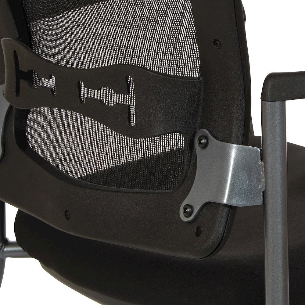 Black Guest Chair With Arms – Stackable Chair With Wheels for Offices