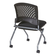 Black Foldable Office Chair, Set of 2 – Armless Reception and Conference Seating