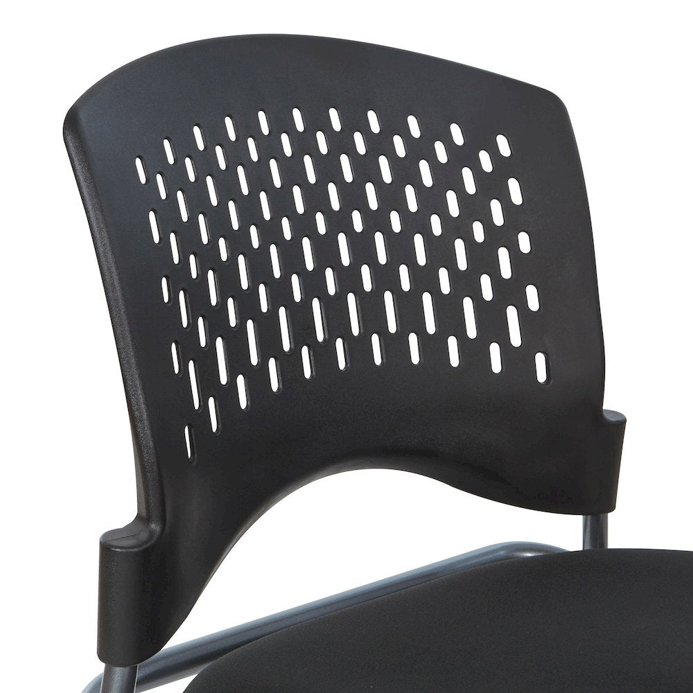 Black Foldable Office Chair, Set of 2 – Armless Reception and Conference Seating