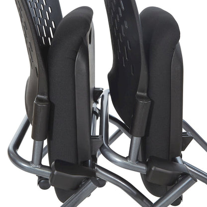 Black Foldable Office Chair, Set of 2 – Armless Reception and Conference Seating