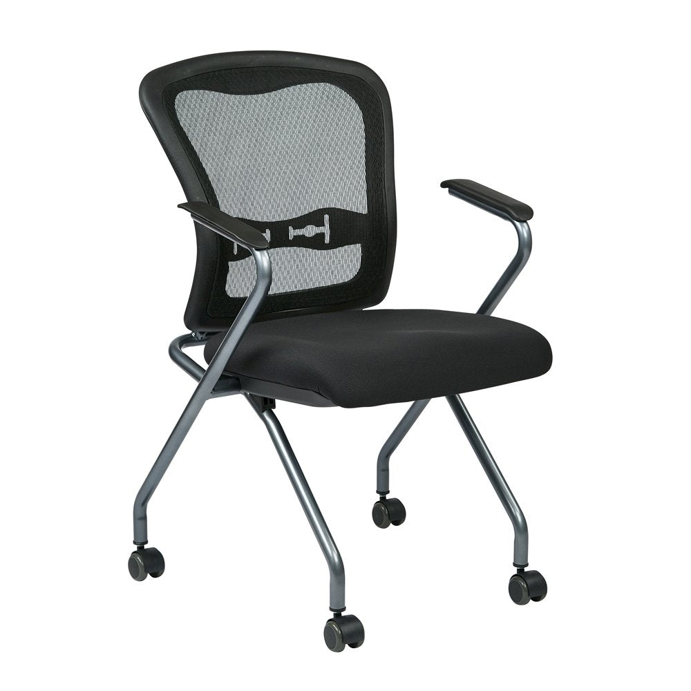 Black Foldable Office Chair, Set of 2 – Reception and Conference Room Seating