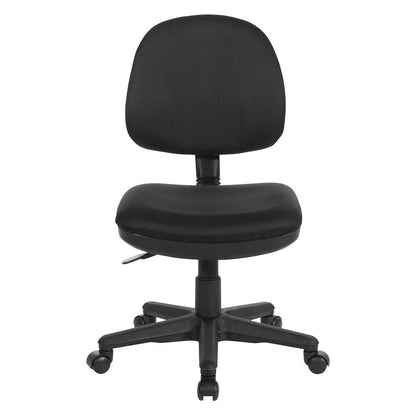 Black Armless Office Chair – High-Back Chair for Desks