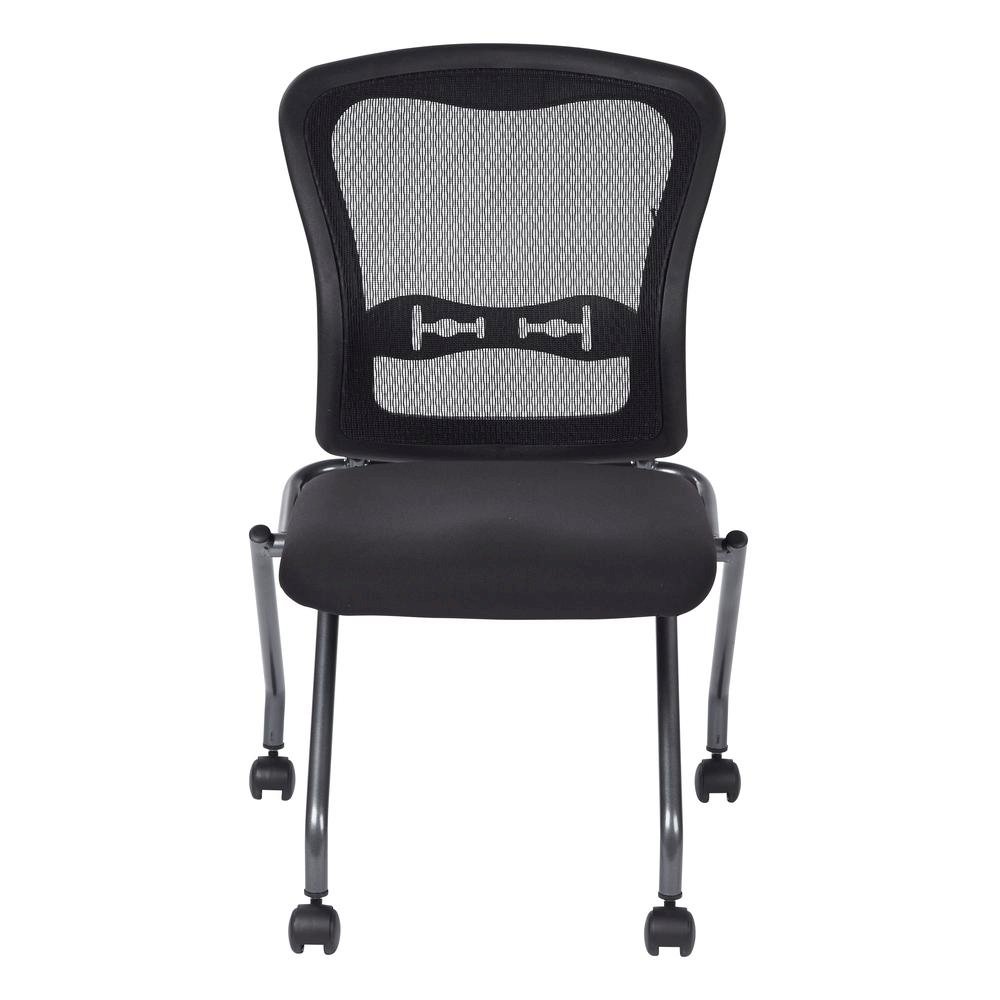 Black Folding Office Chair – Foldable Reception Chair for Conferences, Set of 2