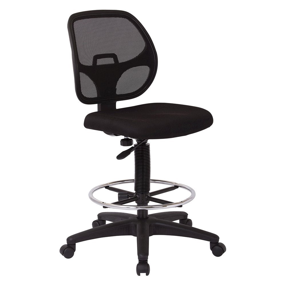 Black Drafting Chair – Tall Office Chair With 20-Inch Foot Rest