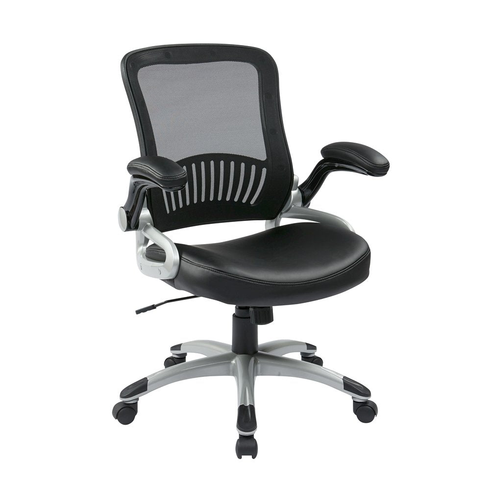 Black Leather Chair – Ergonomic Work Chair for Teachers and Office Use