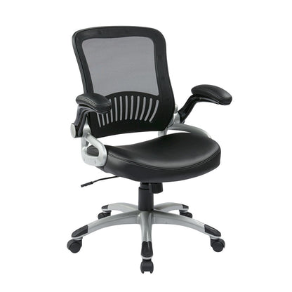 Black Leather Chair – Ergonomic Work Chair for Teachers and Office Use