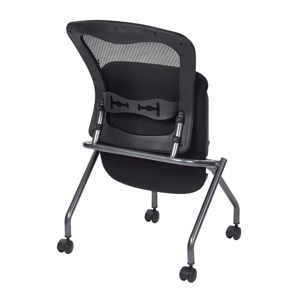Black Folding Office Chair – Foldable Reception Chair for Conferences, Set of 2