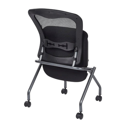Black Folding Office Chair – Foldable Reception Chair for Conferences, Set of 2