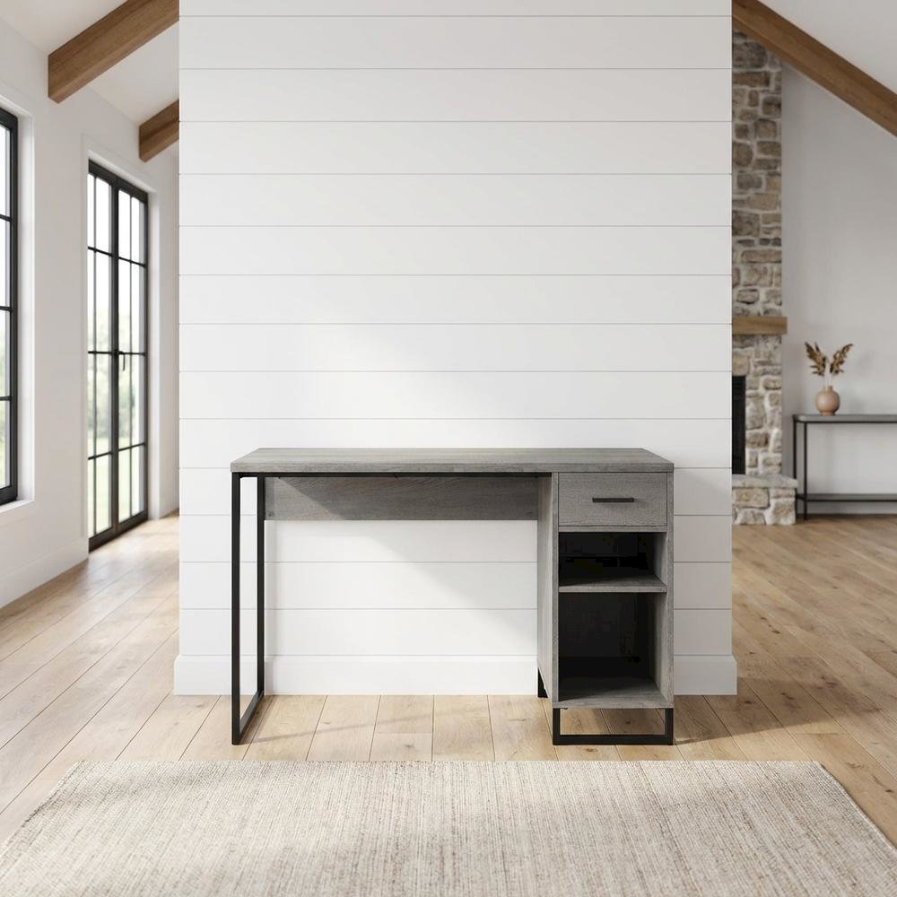 Wooden Desk with Hutch in Natural Finish for Home Office
