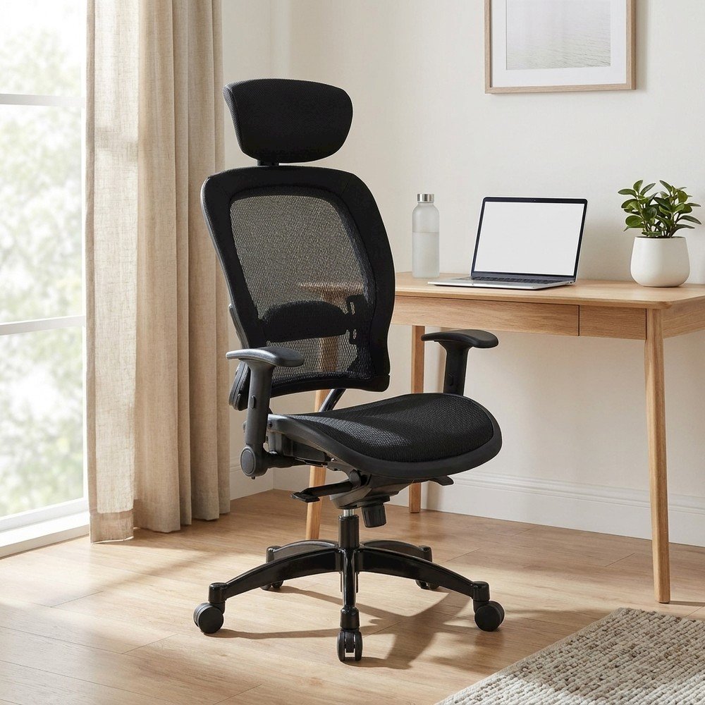 Ergonomic Breathable Mesh Executive Desk Chair with Lumbar Support, Black