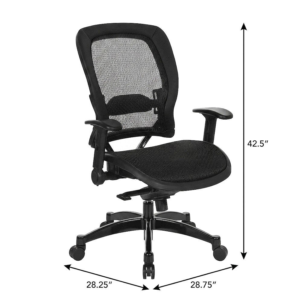 Breathable Mesh Mid-Back Ergonomic Desk Chair with Padded Seat, Black