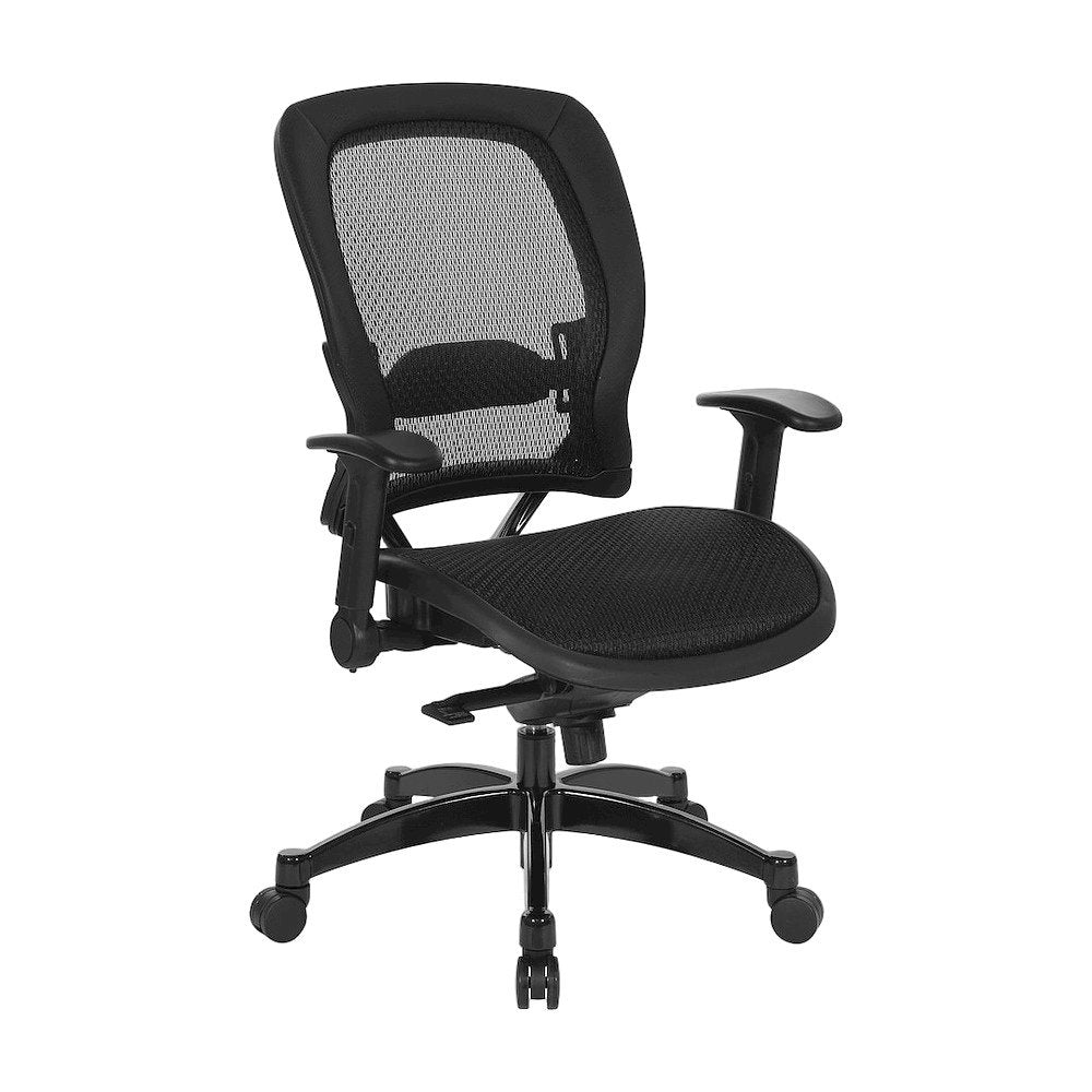 Breathable Mesh Mid-Back Ergonomic Desk Chair with Padded Seat, Black